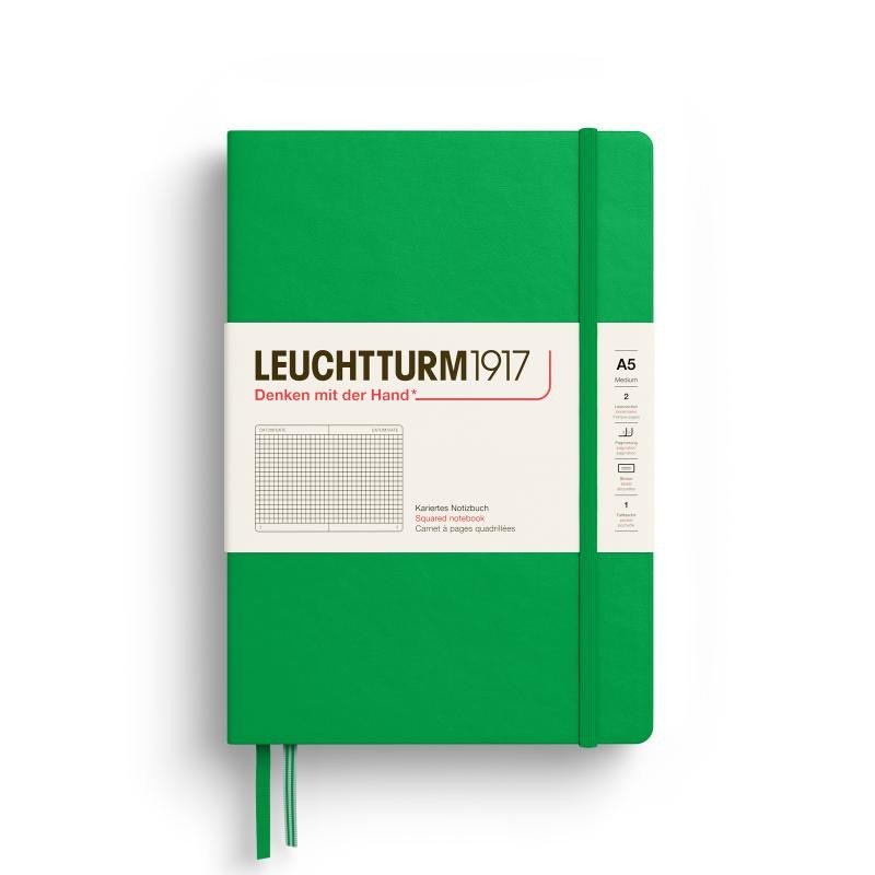 Levně Leuchtturm1917 Zápisník Spring Leaf Medium A5 čtverečkovaný