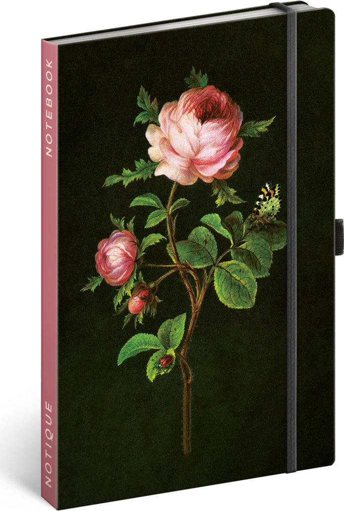 Levně Notes Růže Kateřiny Winterové, linkovaný, 13 × 21 cm - Kateřina Winterová