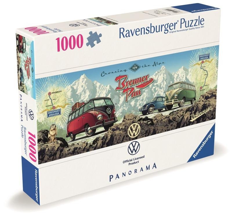 Levně Puzzle Přes Alpy s VW 1000 dílků Panorama