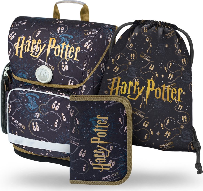 Levně BAAGL Set 3 ks Ergo - Harry Potter Pobertův plánek (aktovka, penál, sáček)