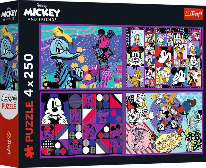 Levně Puzzle Příhody Mickeyho Mouse a přátel/4x250 dílků