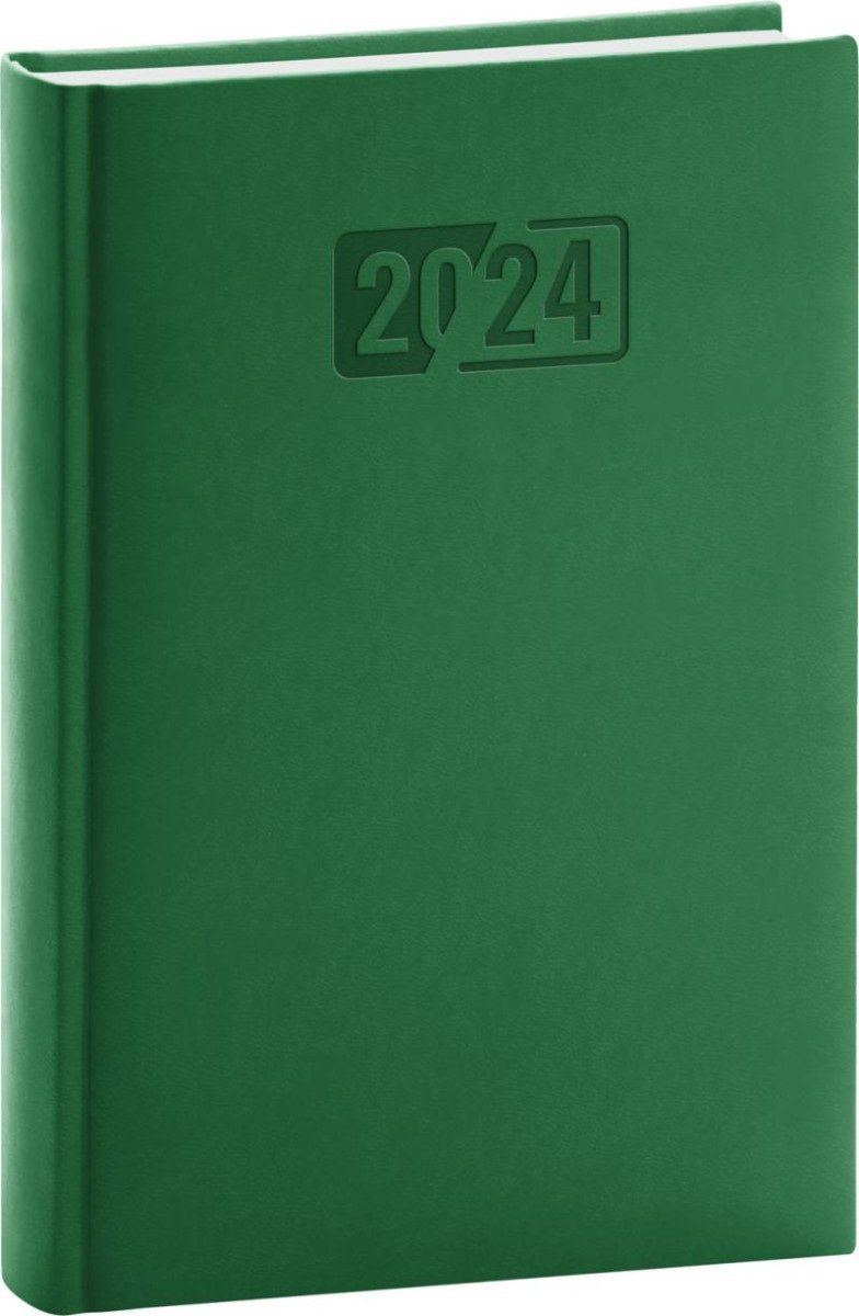 Levně Diář 2024: Aprint - zelený, denní, 15 × 21 cm