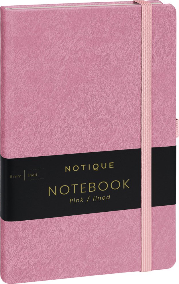 Levně Notes Růžový, linkovaný, 13 × 21 cm
