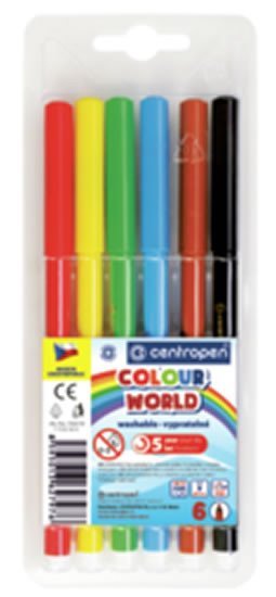 Levně Centropen Fixy COLOUR WORLD 7550 trojboké, sada 6 barev