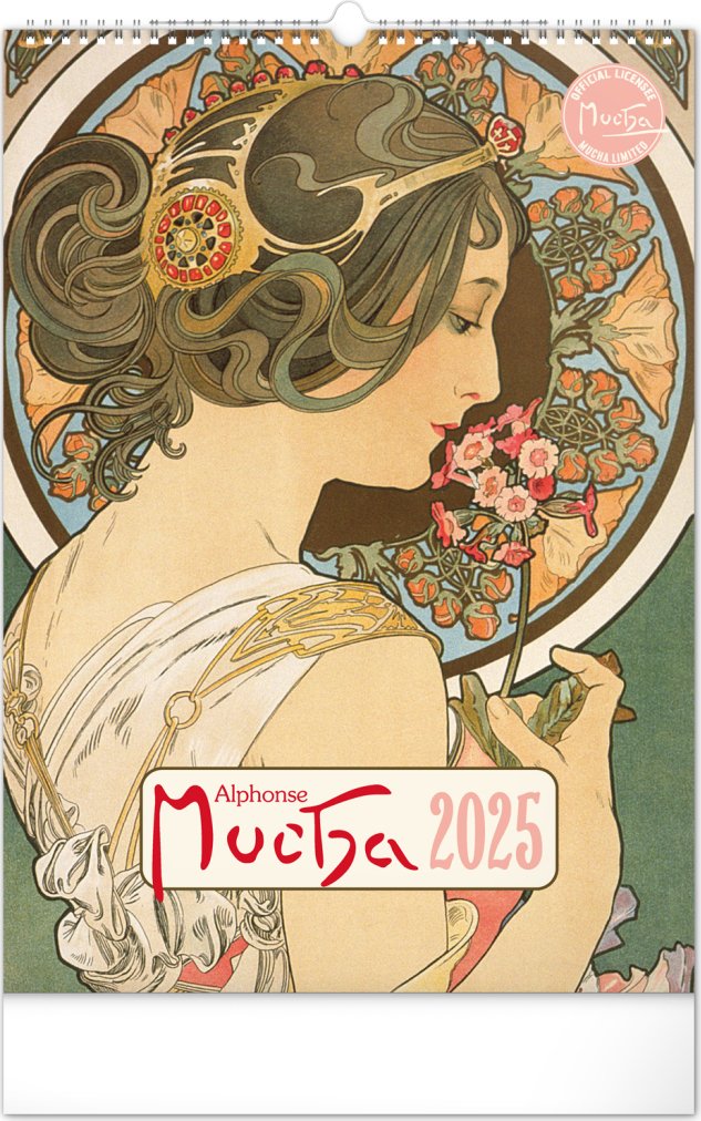Levně Kalendář 2025 nástěnný: Alfons Mucha, 33 × 46 cm