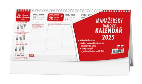 Manažerský dańový kalendář 2025 - stolní kalendář