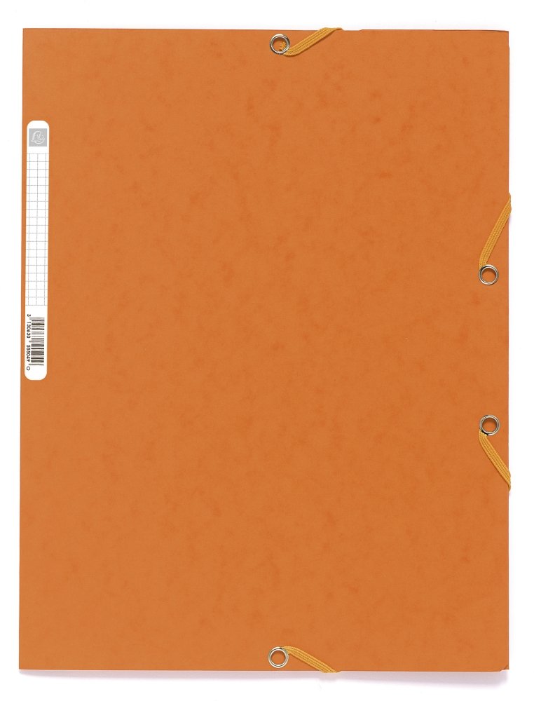 Exacompta spisové desky s gumičkou a štítkem, A4 maxi, prešpán, oranžové
