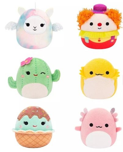 Levně Squishmallows Micromallows 6-Pack Axolotl, Klaun, Lamo-pegakorn, Kaktus, Agama, Cupcake 6 cm