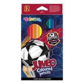 Levně Colorino Pastelky trojhranné JUMBO - Fotbal (12 barev)