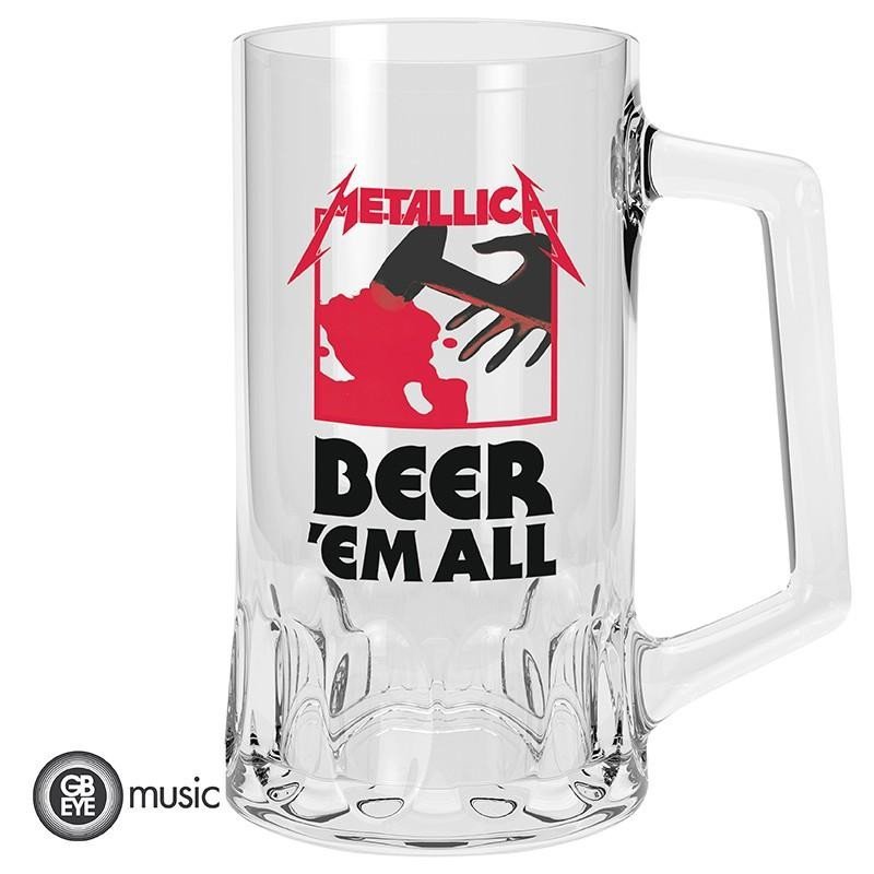 Levně Metallica Půllitr skleněný - Beer´Em All 500 ml