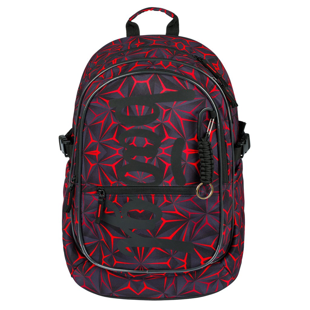 Levně BAAGL Školní batoh Core Red Polygon