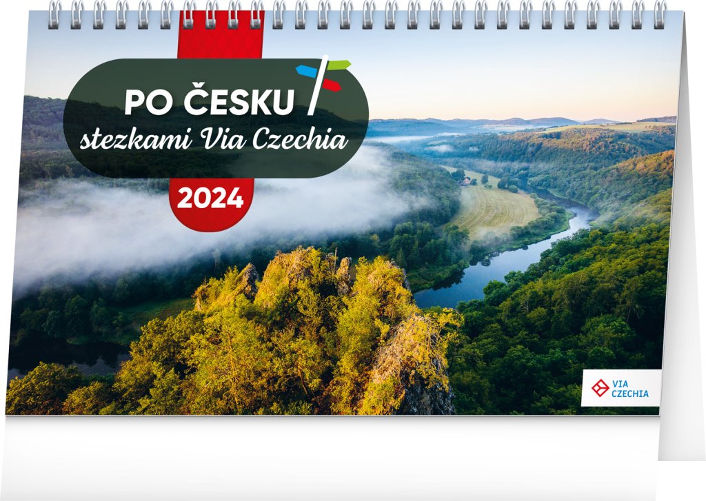 Levně Kalendář 2024 stolní: Po Česku stezkami Via Czechia, 23,1 × 14,5 cm