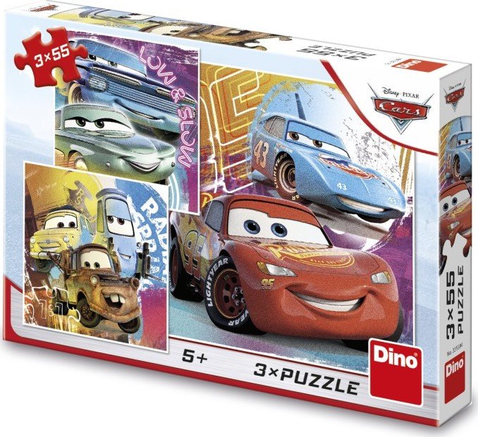 Levně Puzzle Cars - Kamarádi 3x55 dílků - Dino