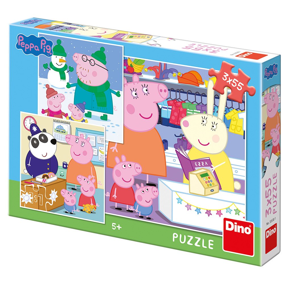 Peppa Pig - Veselé odpoledne: puzzle 3x55 dílků - Dino