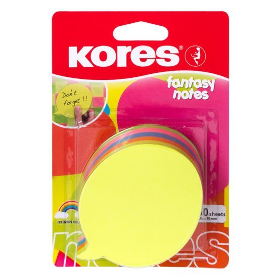 Levně Kores Neonové bločky 70x70mm DIALOGUE tvar bubliny, mix 5 barev