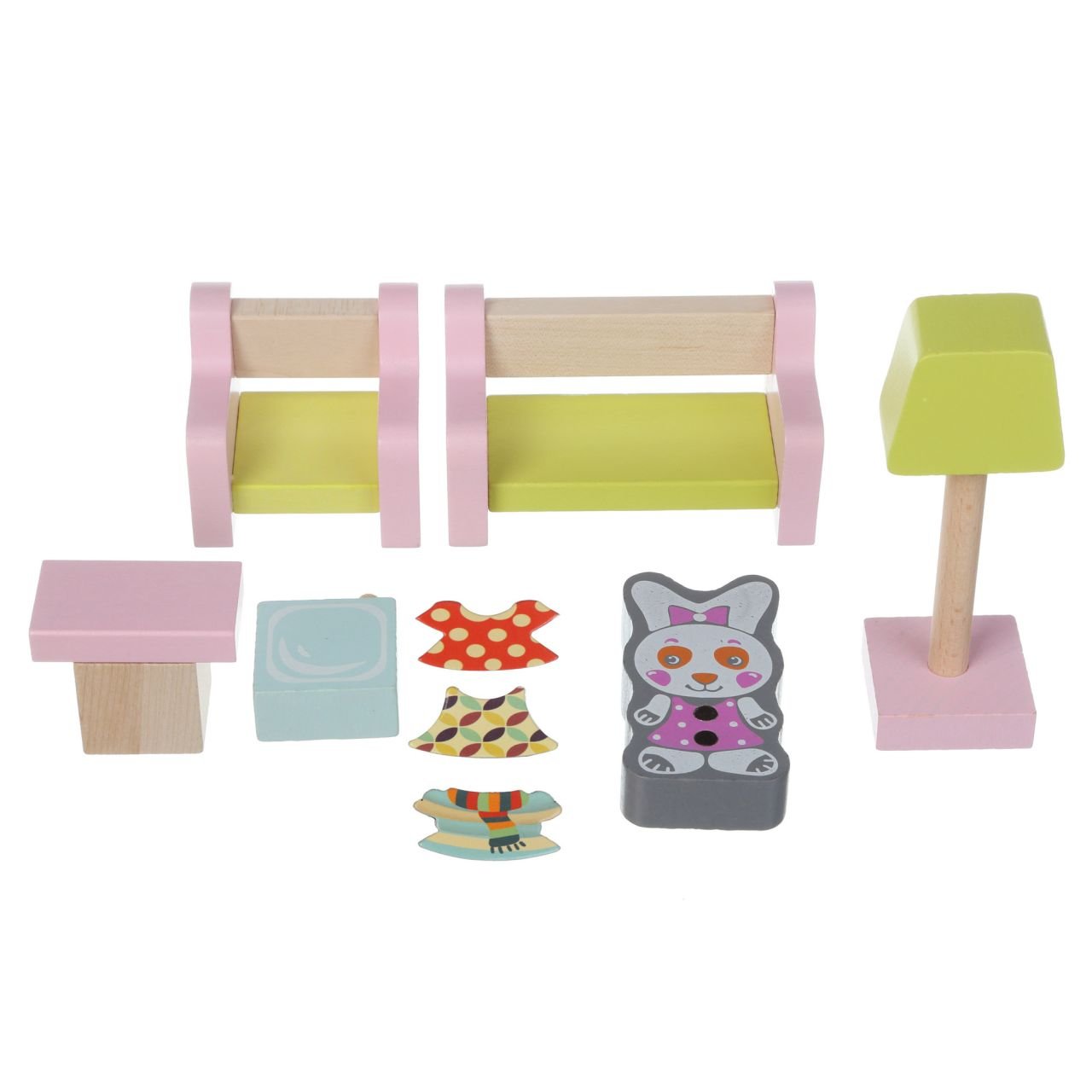 Levně CUBIKA 15030 Obývací pokoj - dřevěný nábytek pro panenky
