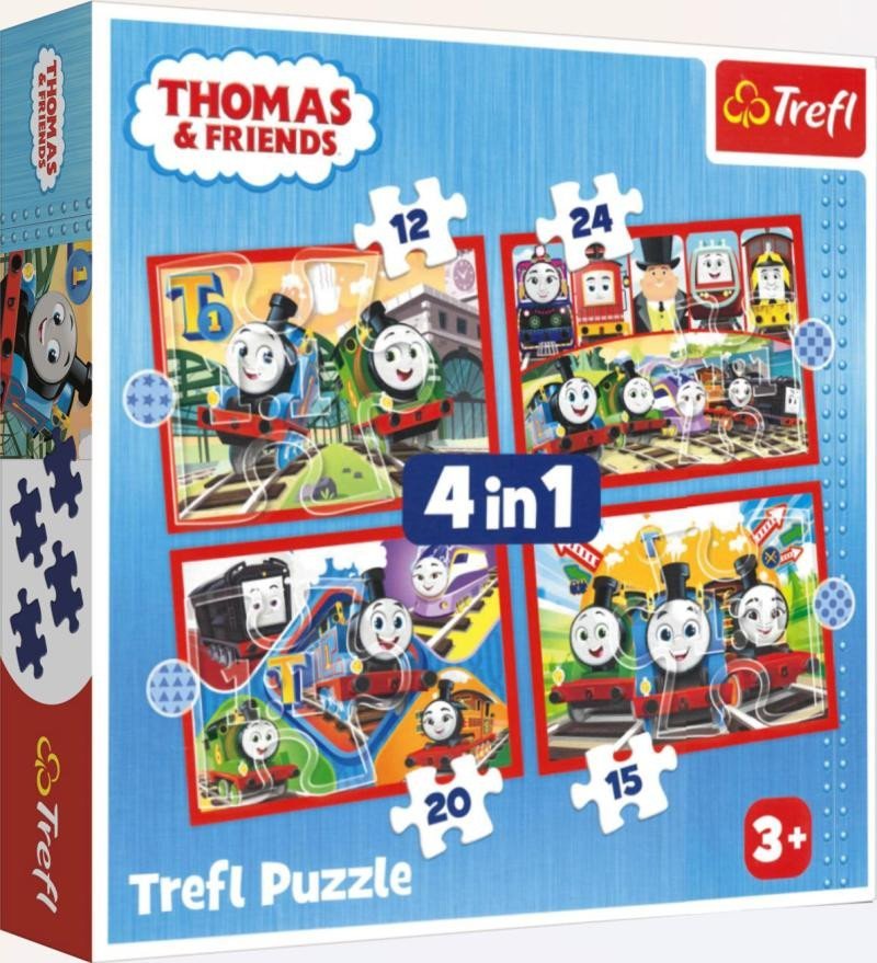 Levně Trefl Puzzle Mašinka Tomáš 4v1 (12,15,20,24 dílků)