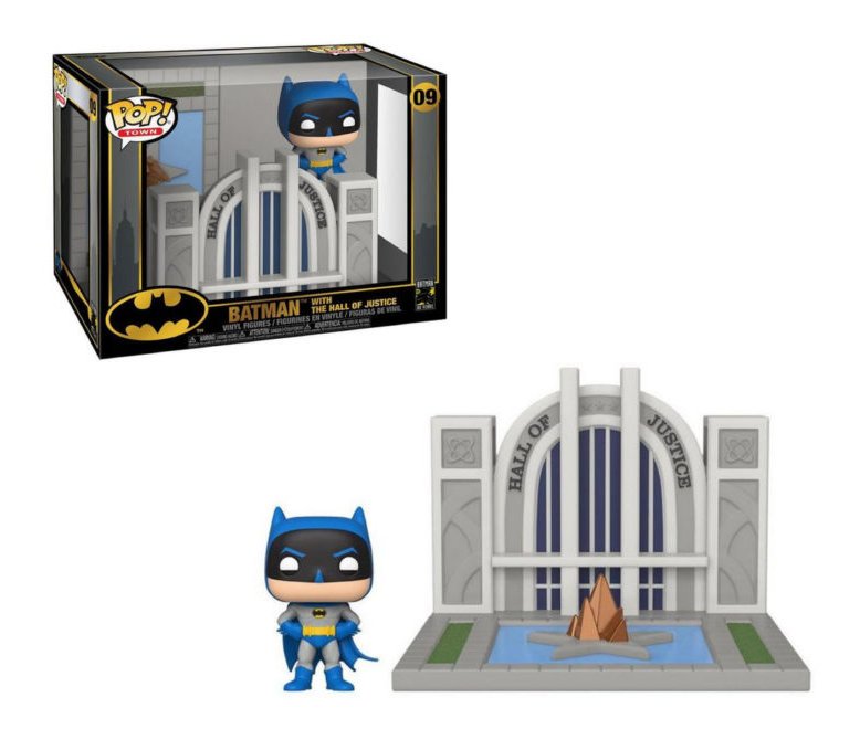 Levně Funko POP DC Towns: Batman 80th - Hall of Justice w/Batman