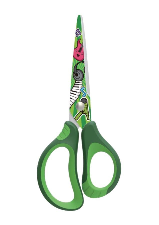 Levně Keyroad Školní nůžky Tattoo Soft 15 cm - zelené