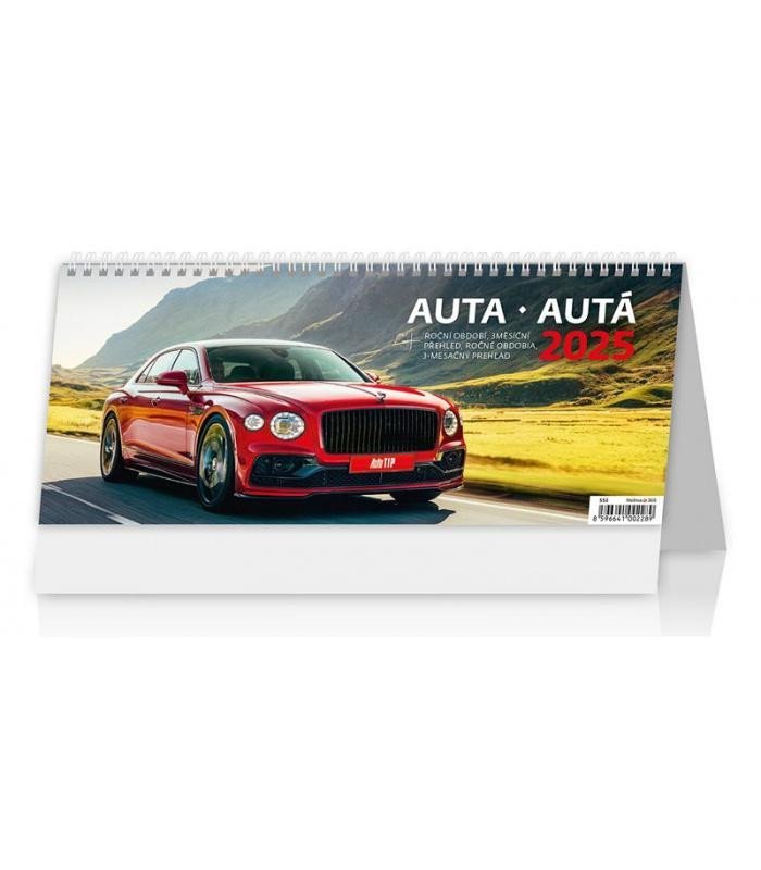 Levně Kalendář stolní 2025 - Auta / Autá