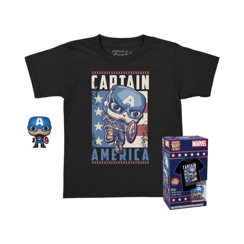 Levně Funko pocket POP &amp; Tee: Marvel - Captain America (velikost XL)