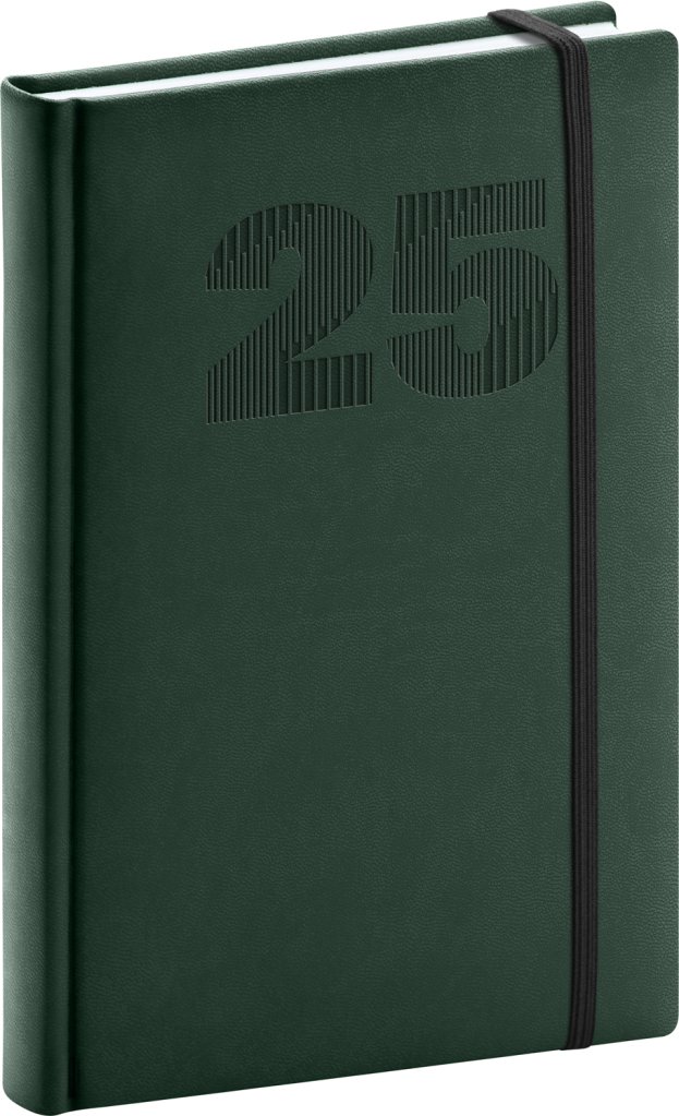 Levně NOTIQUE Denní diář Vivella Top 2025, zelený, 15 x 21 cm
