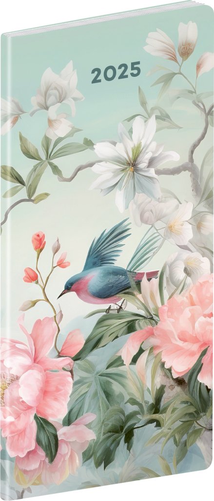 Levně Diář 2025: Ptáci - plánovací měsíční, kapesní, 8 × 18 cm