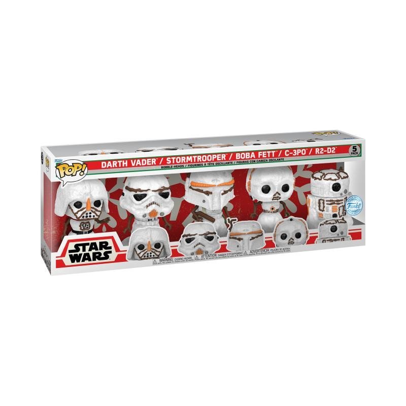 Levně Funko POP Star Wars: Holiday Snowman - Darth Vader, Stormtrooper, Boba Fett, C-3PO, R2-D2 - 5 pack (exclusive special edition)