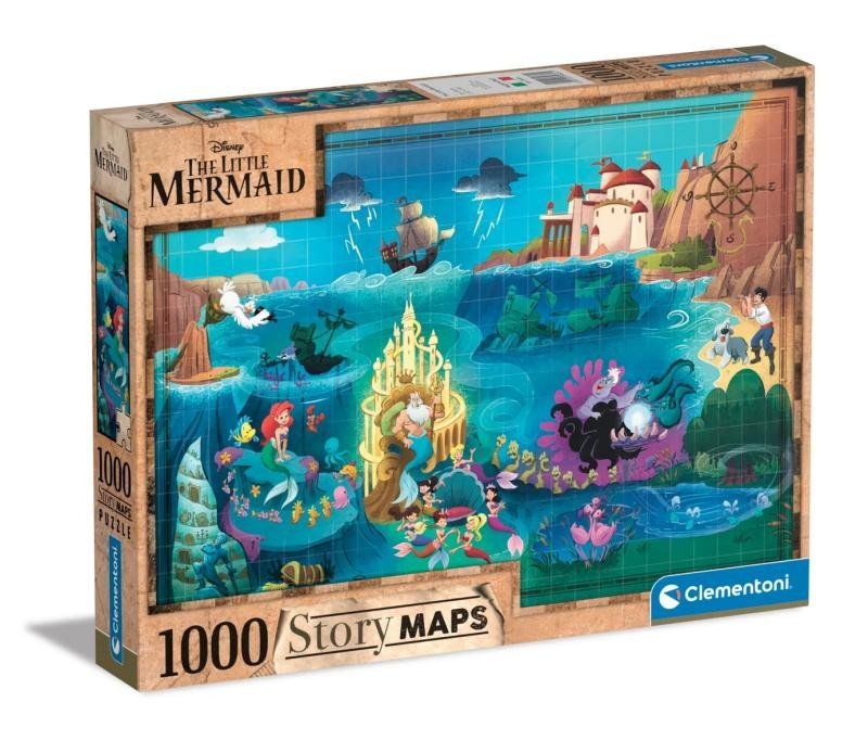 Levně Puzzle Disney Mapa Malá mořská víla 1000 dílků