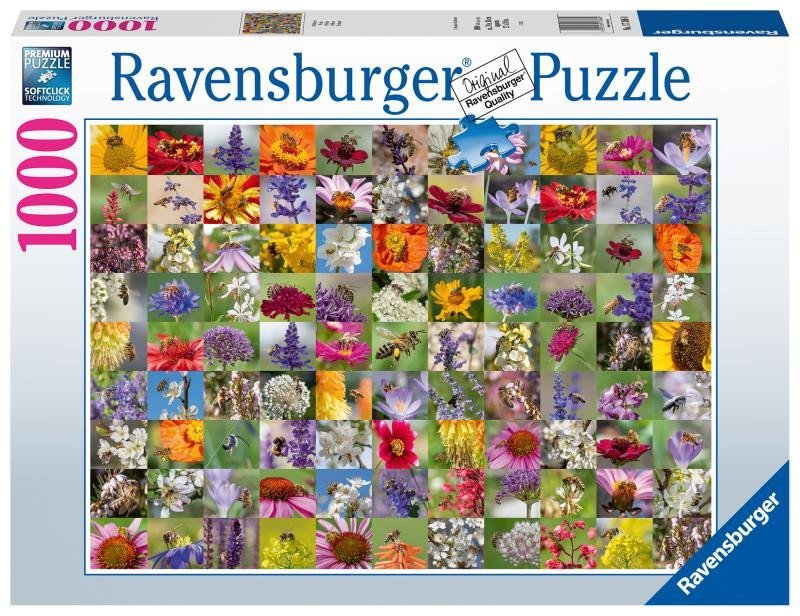 Levně Ravensburger Puzzle - Včely na květinách 1000 dílků