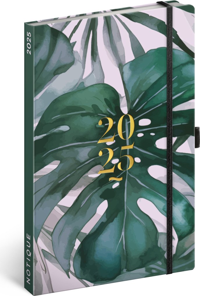 Diář 2025: Monstera, týdenní, 13 × 21 cm