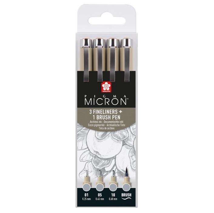 Levně Sakura Sada Pigma Micron Light Cool Gray 4 ks