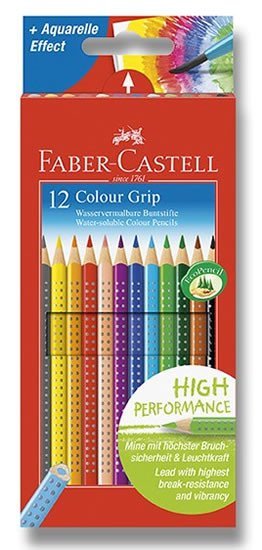 Levně Faber - Castell Pastelky trojhranné Grip - rozmývatelné 12 ks