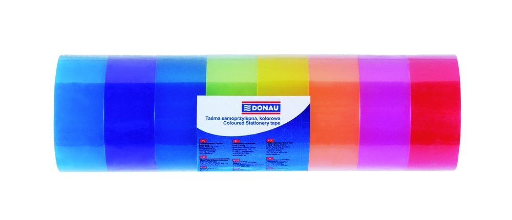 Levně DONAU kancelářská páska, 18 mm x 18 m, PP, mix barev