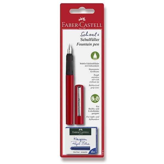 Levně Faber - Castell Bombičkové pero červené + 6 bombiček