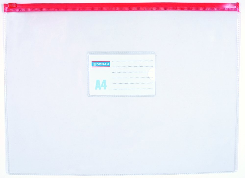 Levně DONAU obálka s plastovým zipem, A4, PVC, transparentní - 24ks