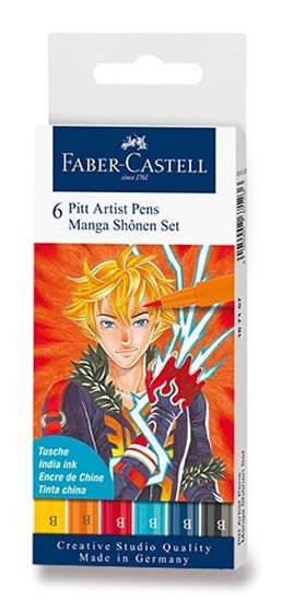 Levně Faber - Castell Popisovač Pitt Artist Pen Manga Shonen 2 6 ks