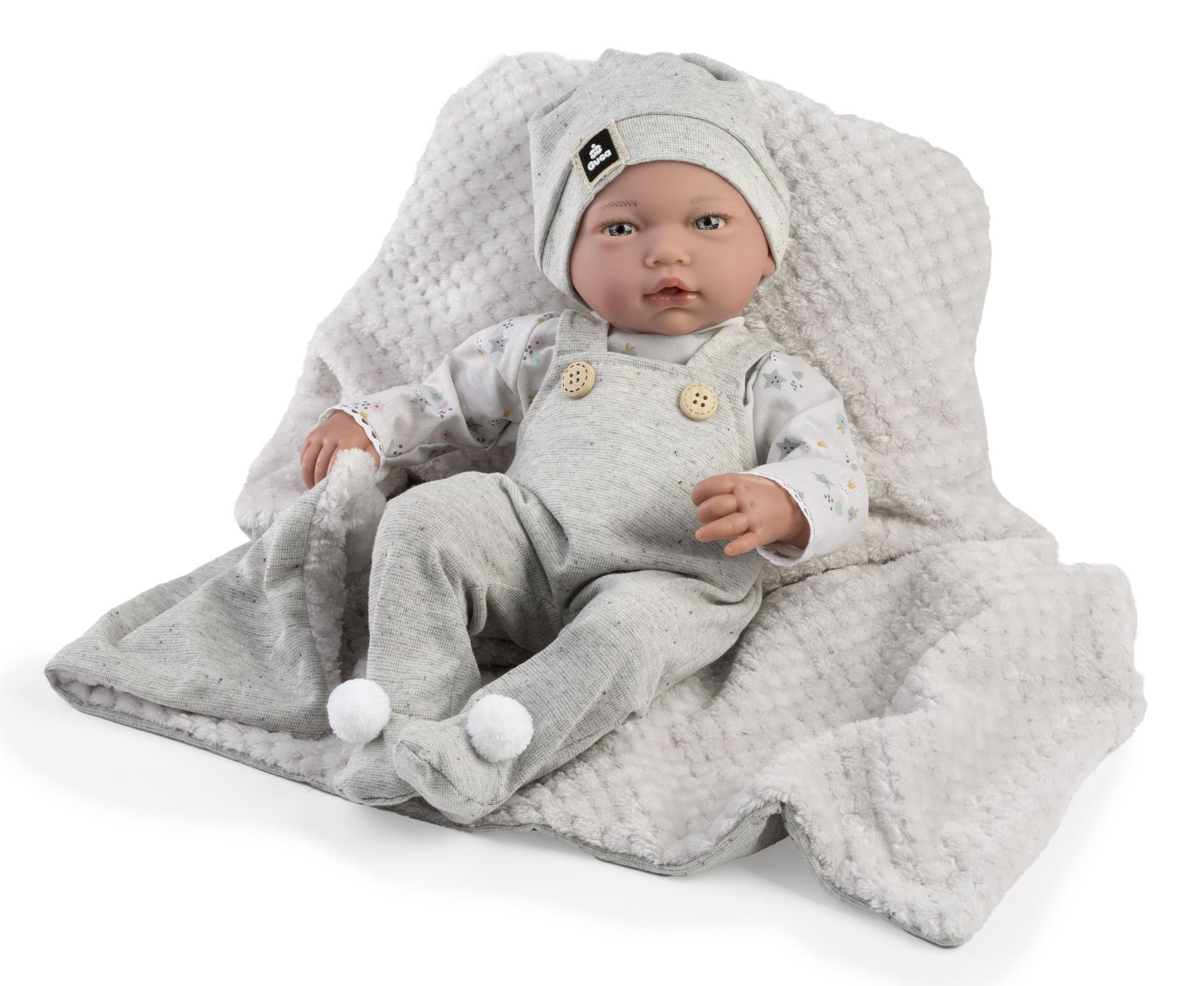 Levně Guca 961 LIAM - realistická panenka miminko se zvuky a měkkým látkovým tělem - 38 cm