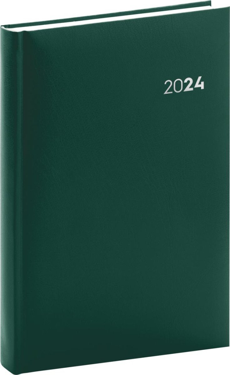 Levně Diář 2024: Balacron - zelený, denní, 15 × 21 cm