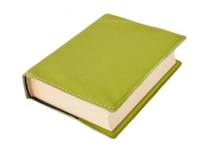 Levně Kožený obal na knihu KLASIK XL 25,5 x 39,8 cm - kůže zelená