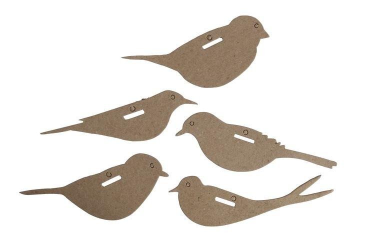 Sada kartonových tvarů - Ptáci 5 ks