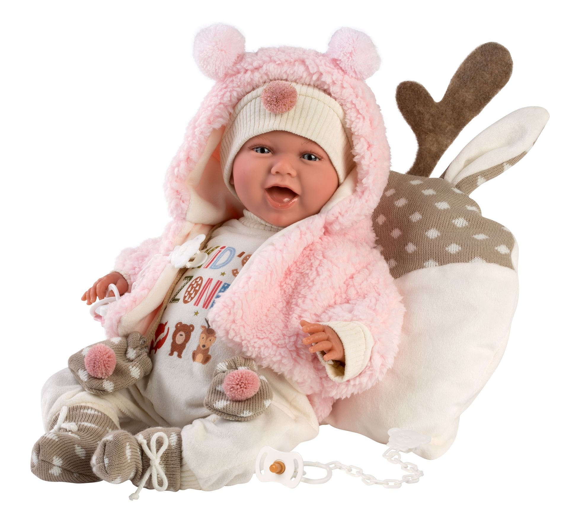 Levně Llorens 74028 NEW BORN - realistická panenka miminko se zvuky a měkkým látkovým tělem - 42 cm