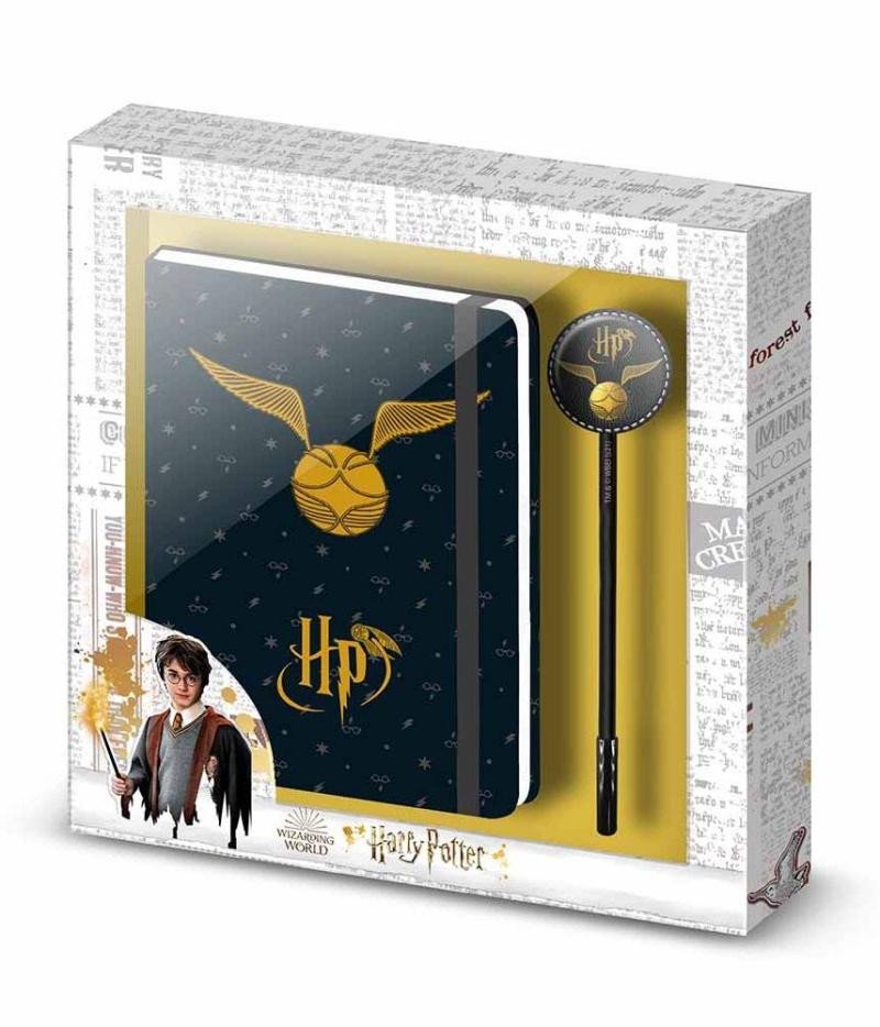 Levně Harry Potter sada zápisník a pero - Zlatonka