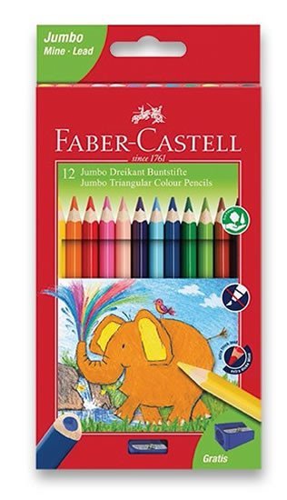 Levně Faber - Castell Pastelky trojhranné Extra Jumbo 12 ks