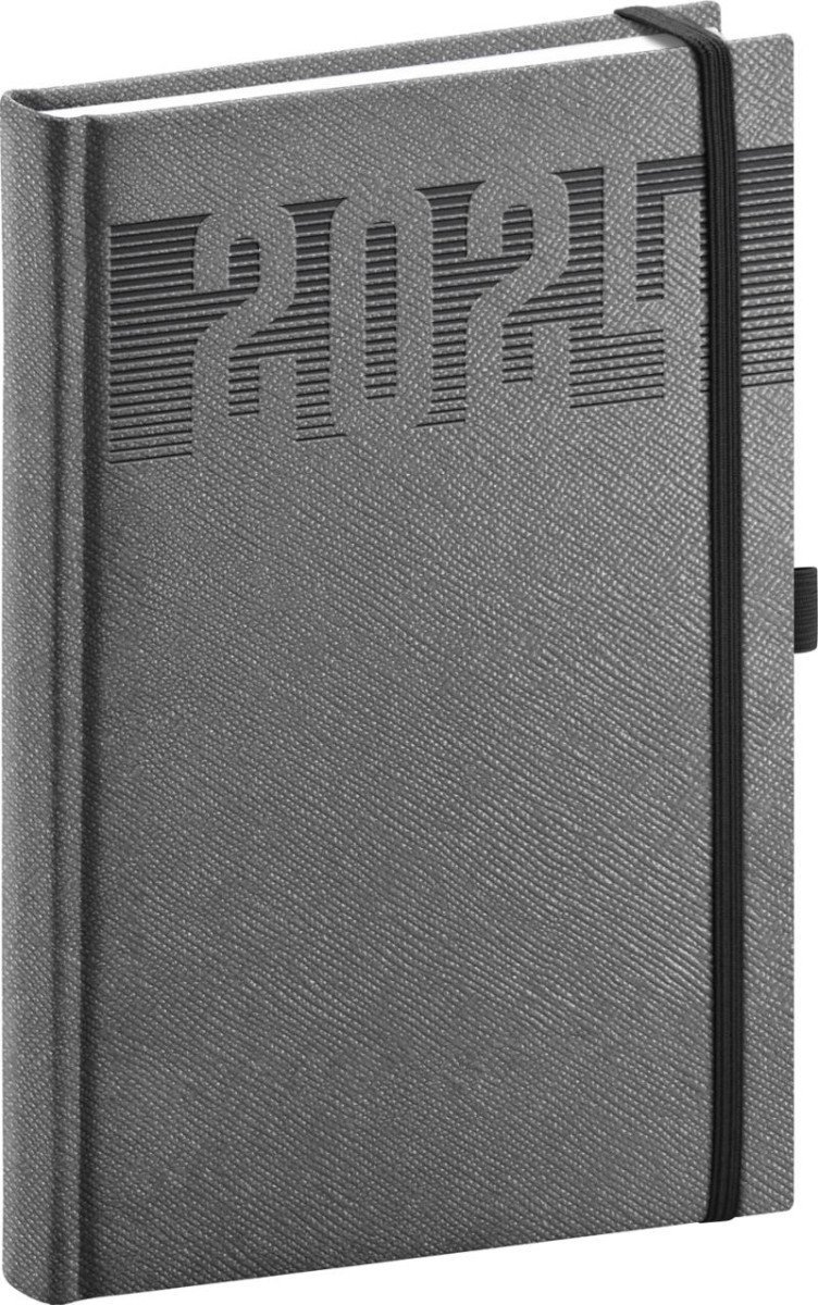 Levně Diář 2024: Silhouette - stříbrný, denní, 15 × 21 cm