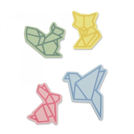 Levně SIZZIX Thinlits vyřezávací kovové šablony - origami zvířata 8 ks