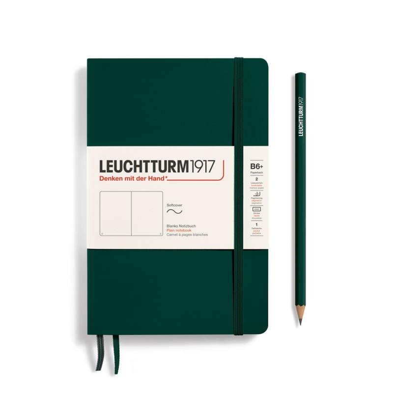 Levně Leuchtturm1917 Zápisník Forest Green Softcover B6+ čistý