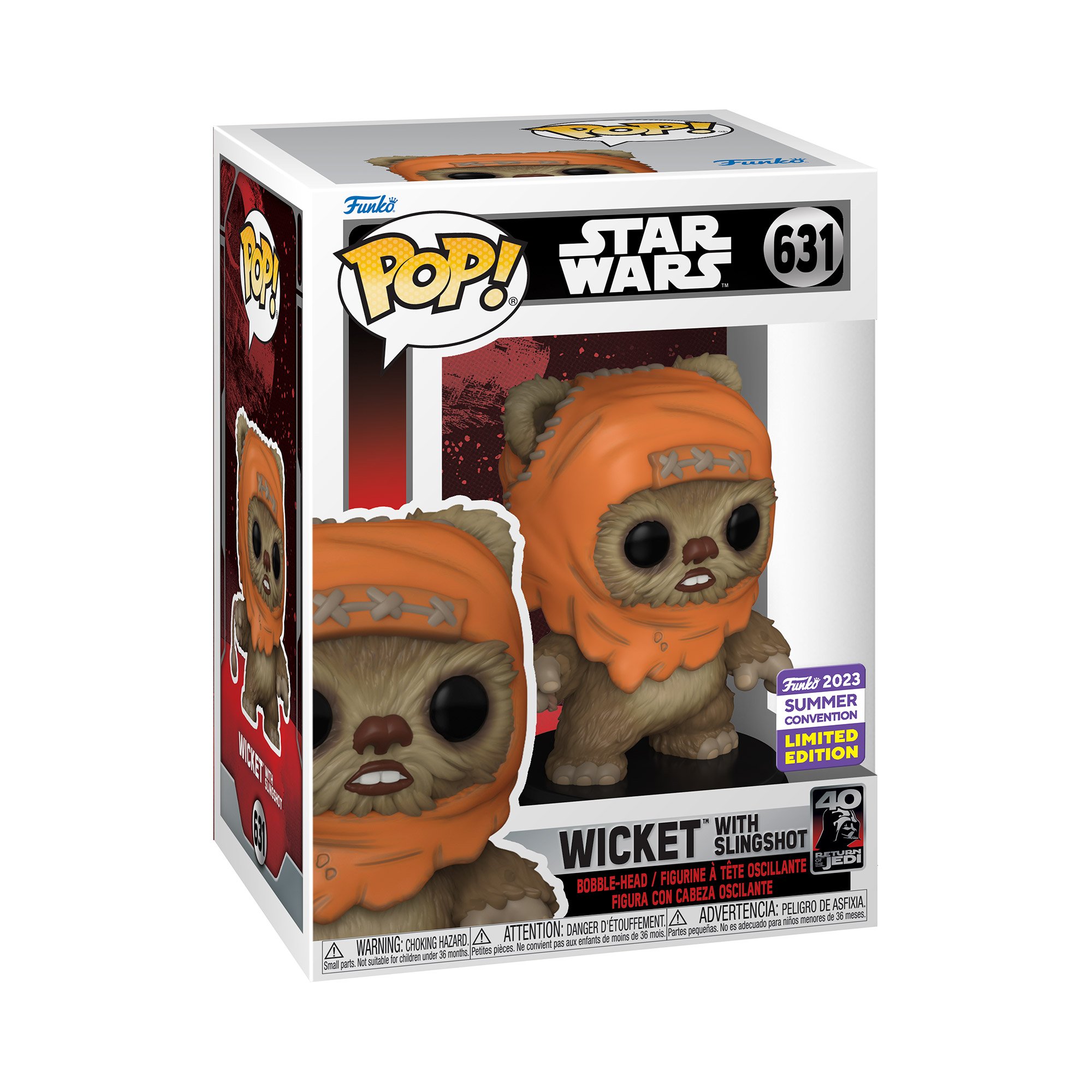 Levně Funko POP Movie: Star Wars - Wicket with Slingshot (San Diego Comic Con Shared Exclusives)