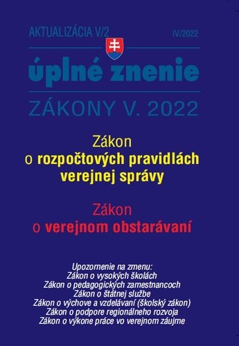 Levně Aktualizácia V/2 2022 – štátna služba, informačné technológie verejnej správy