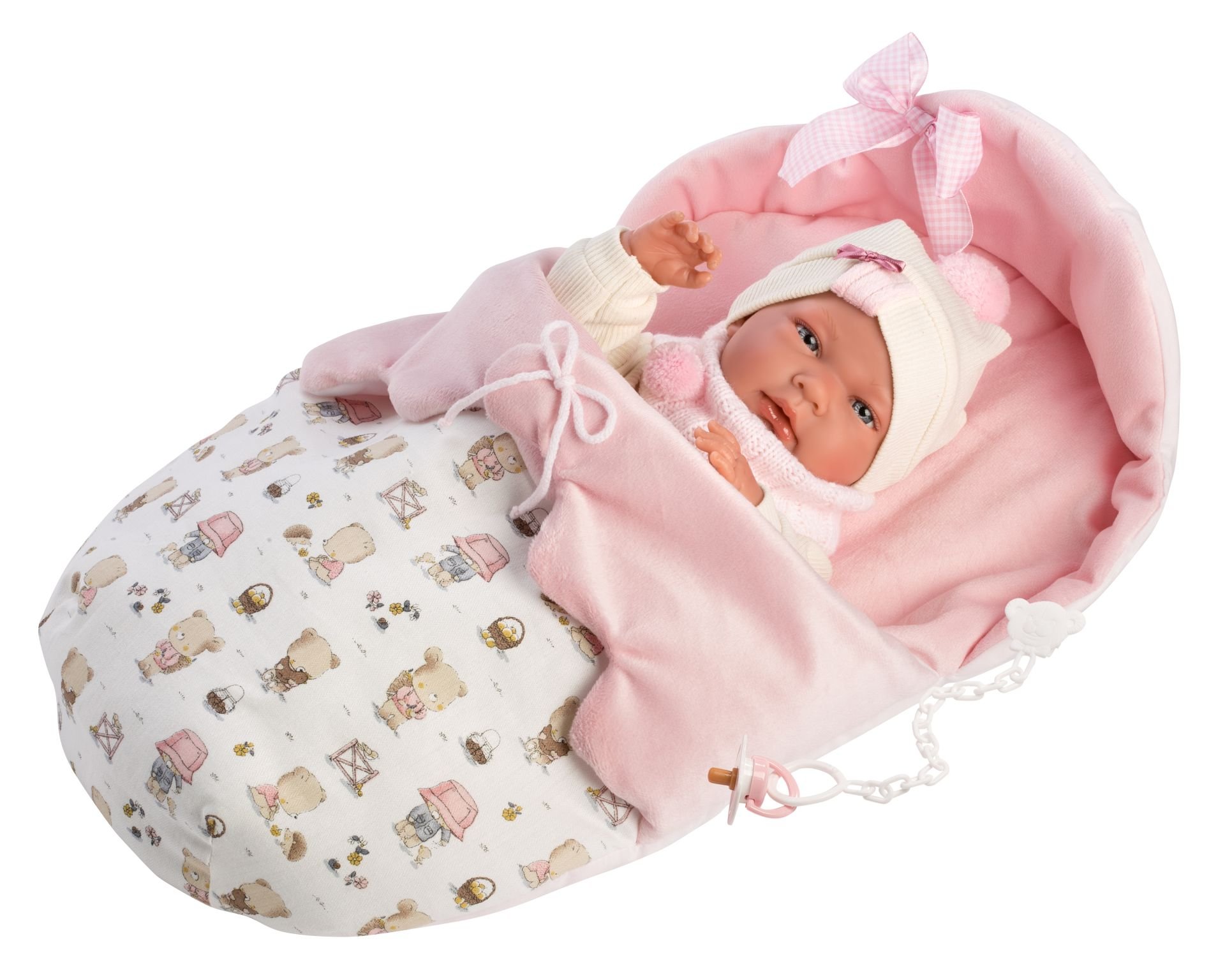 Levně Llorens 73884 NEW BORN HOLČIČKA - realistická panenka miminko s celovinylovým tělem - 40 cm